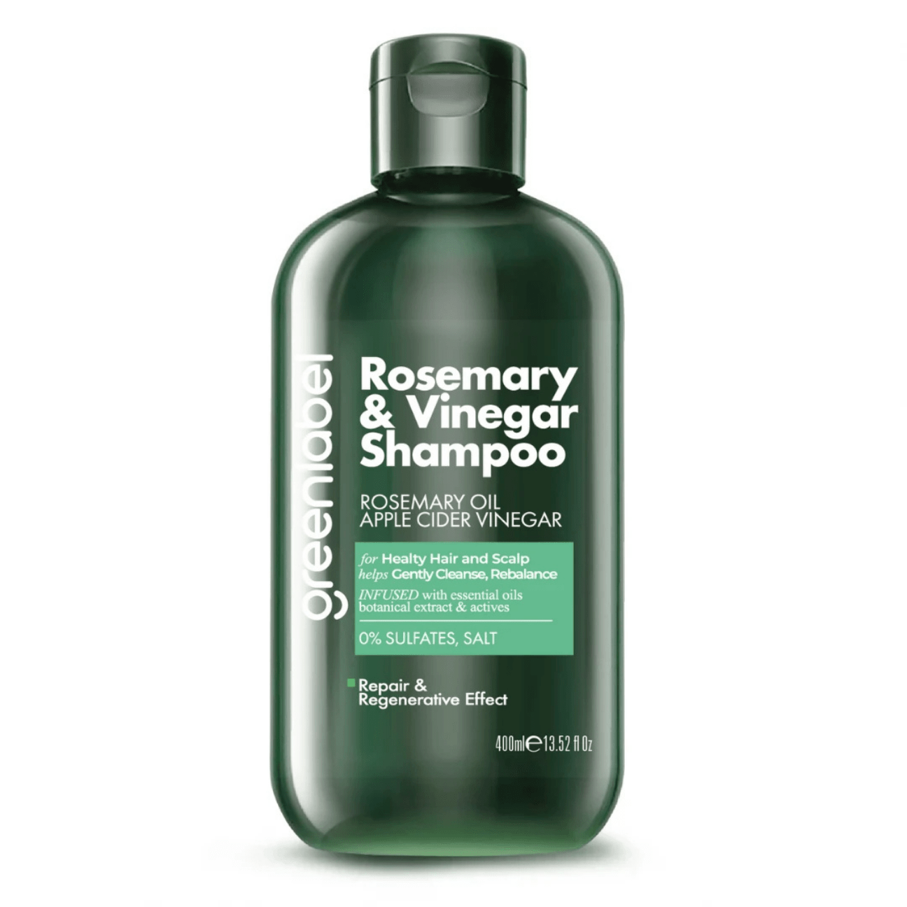 Greenlabel Biberiye ve Elma Sirkesi Özlü Tuzsuz Parabensiz Sülfatsız Yenileyici ve Arındırıcı Şampuan 400 mL x 12 Adet
