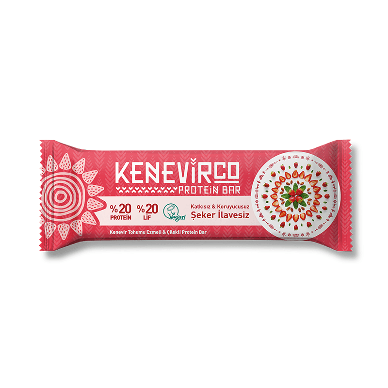 KenevirCo Çilekli Protein Bar 40 g x 12 Adet