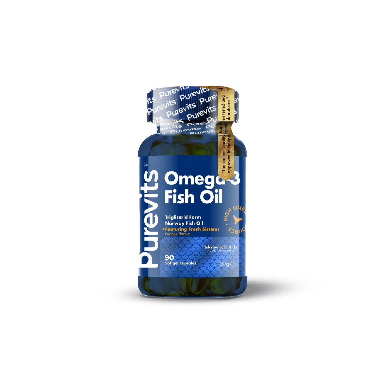 Purevits Advanced Omega-3 Yüksek Oran EPA DHA 1000 mg Balık Yağı 90 Soft Jel x 6 Adet