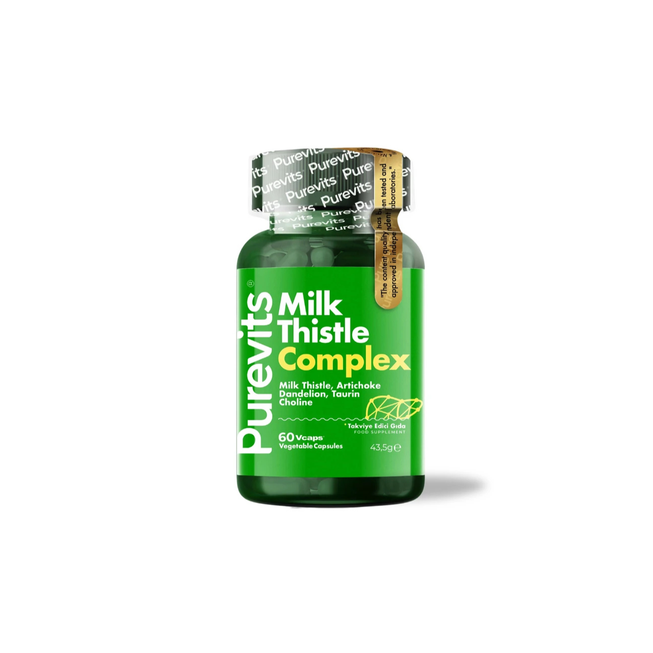 Purevits Milk Thistle Complex Deve Dikeni Enginar Ekstraktı Karahindiba Taurin Kolin 60 Kapsül x 6 Adet