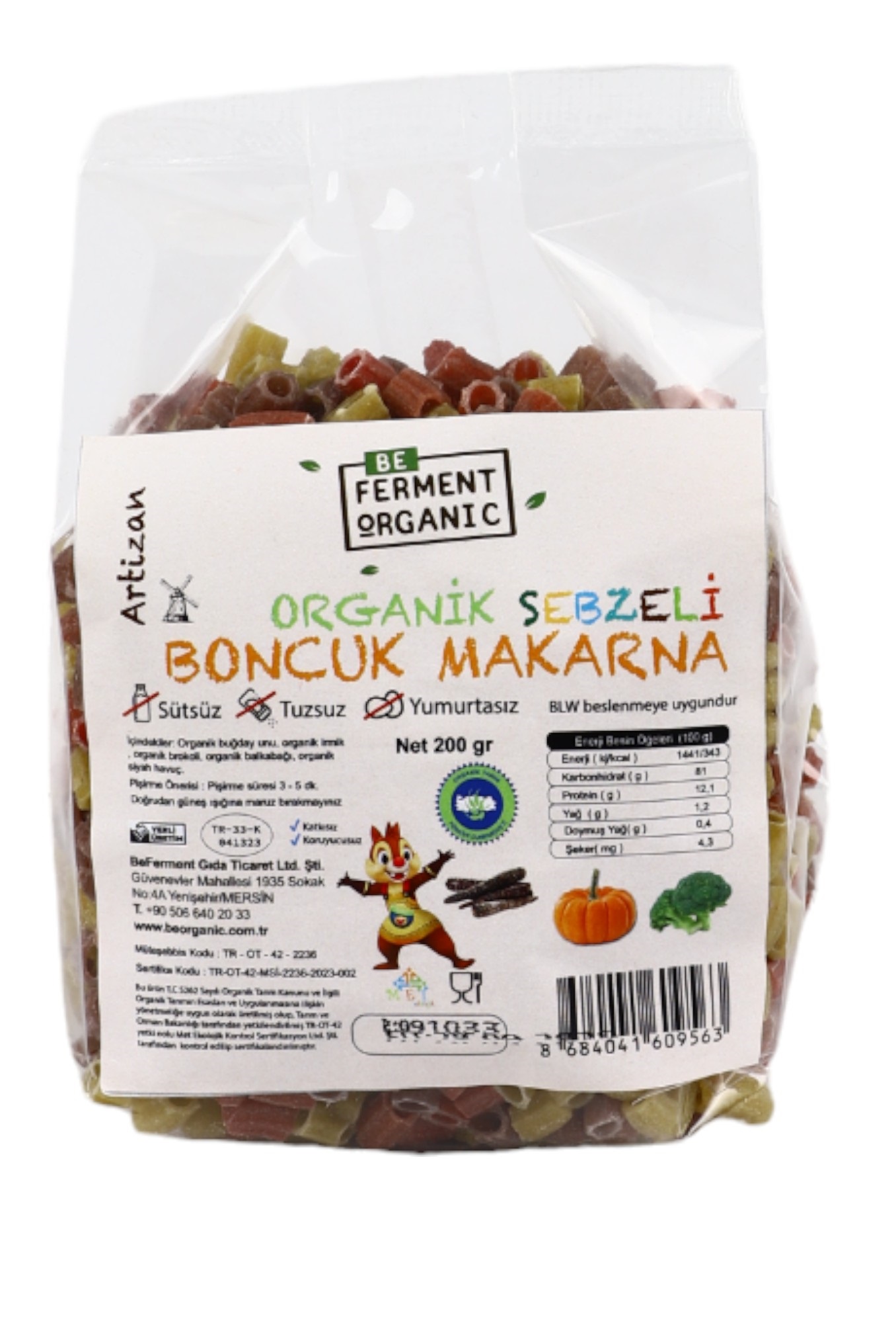 Beferment Organic Boncuk Makarna 450 g x 4 Adet