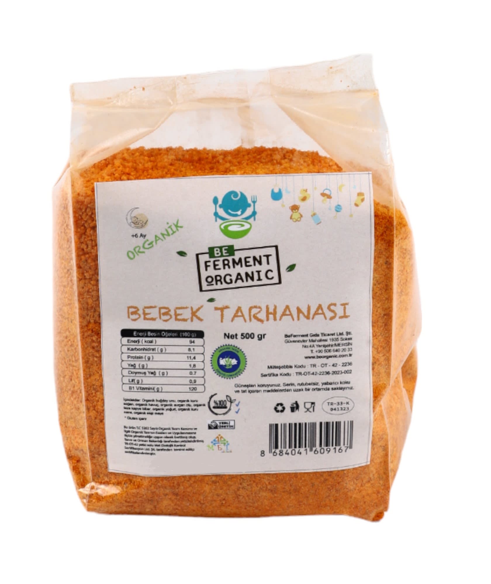 Beferment Organic Bebek Tarhanası 500 g x 4 Adet