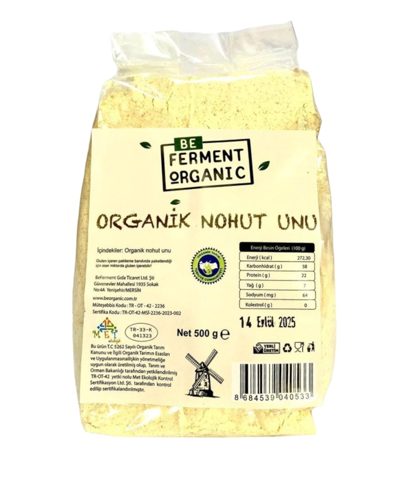 Beferment Organic Nohut Unu 500 g x 4 Adet
