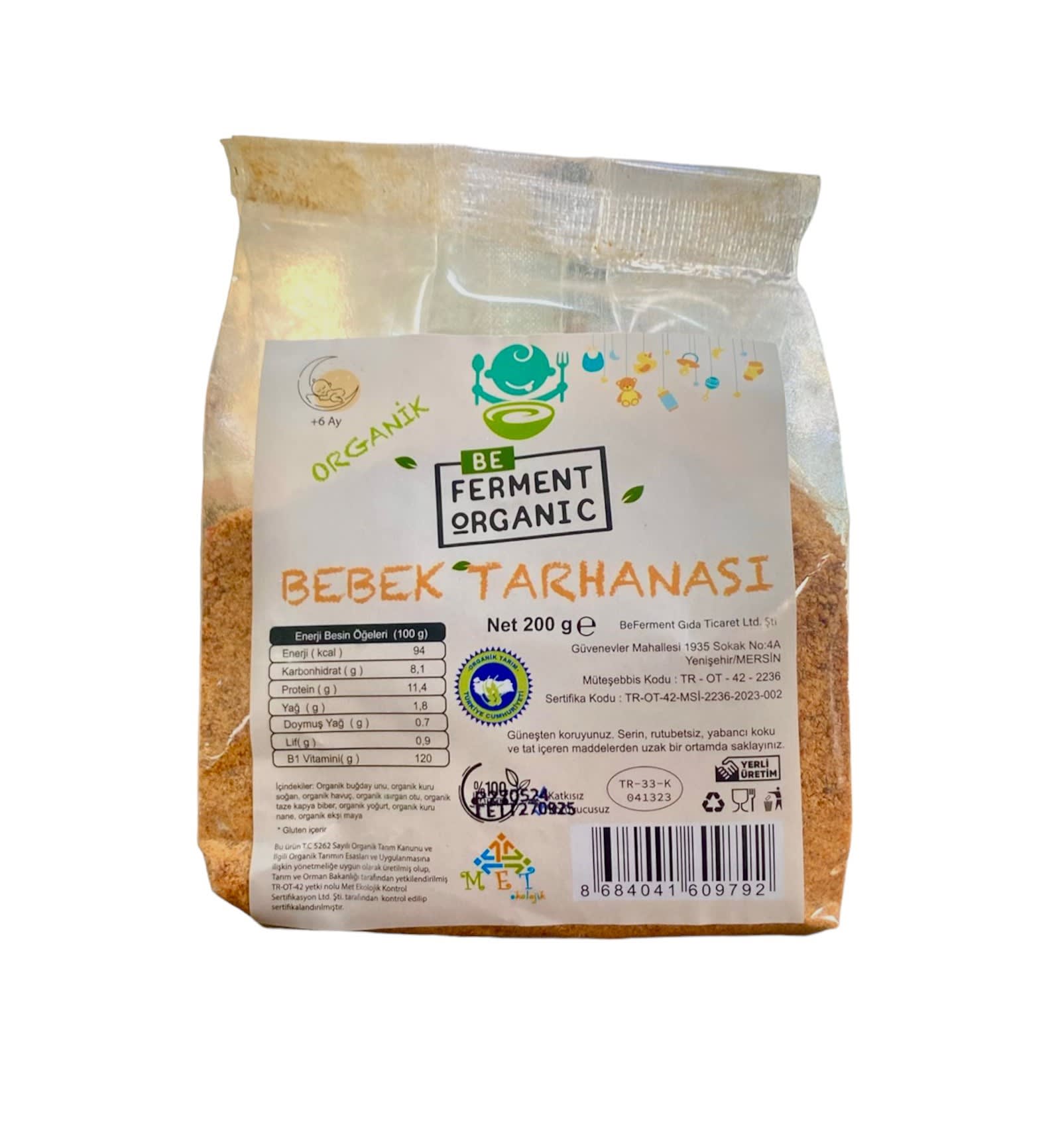 Beferment Organic Bebek Tarhanası 200 g x 4 Adet
