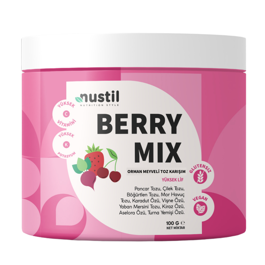 Nustil Berry Mix – Orman Meyveli Toz Karışım 100 g x 3 Adet