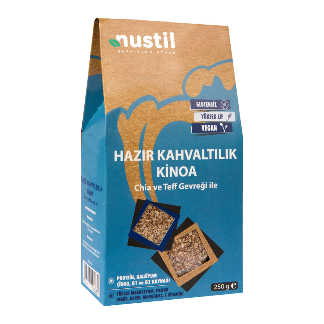 Nustil Glutensiz Hazır Kahvaltılık Kinoa (Teff Gevreği ve Chia ile) 250 g x 6 Adet