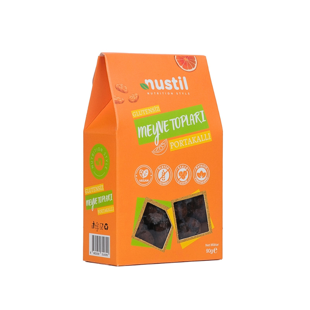 Nustil Glutensiz Portakallı Meyve Topları 90 g x 8 Adet