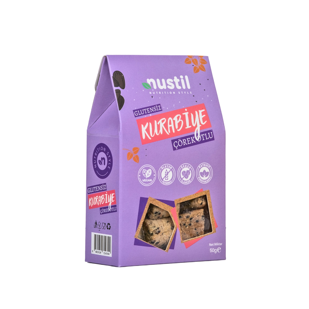 Nustil Glutensiz Çörek Otlu Kurabiye 50 g x 8 Adet