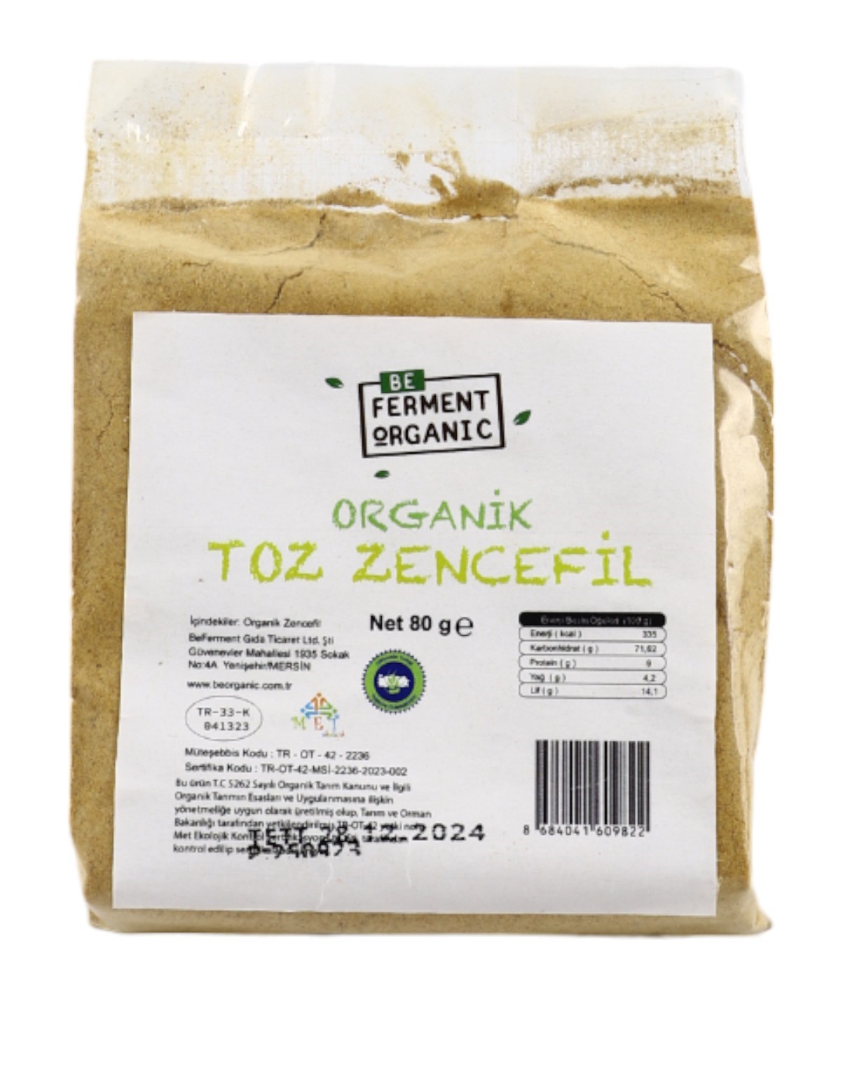 Berferment Organic Zencefil 80 g x 4 Adet