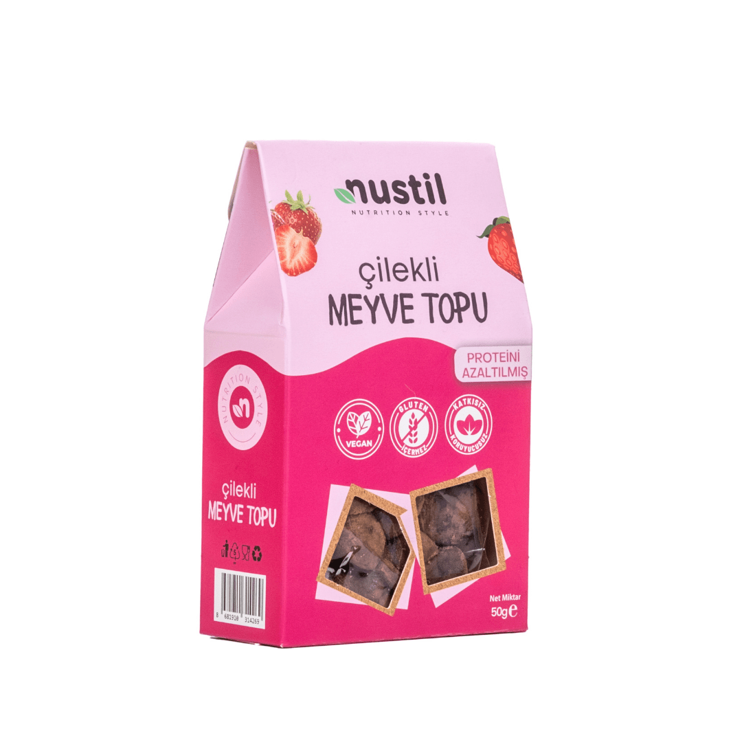 Nustil Glutensiz ve Düşük Proteinli Çilekli MeyveTopu 50 g x 8 Adet