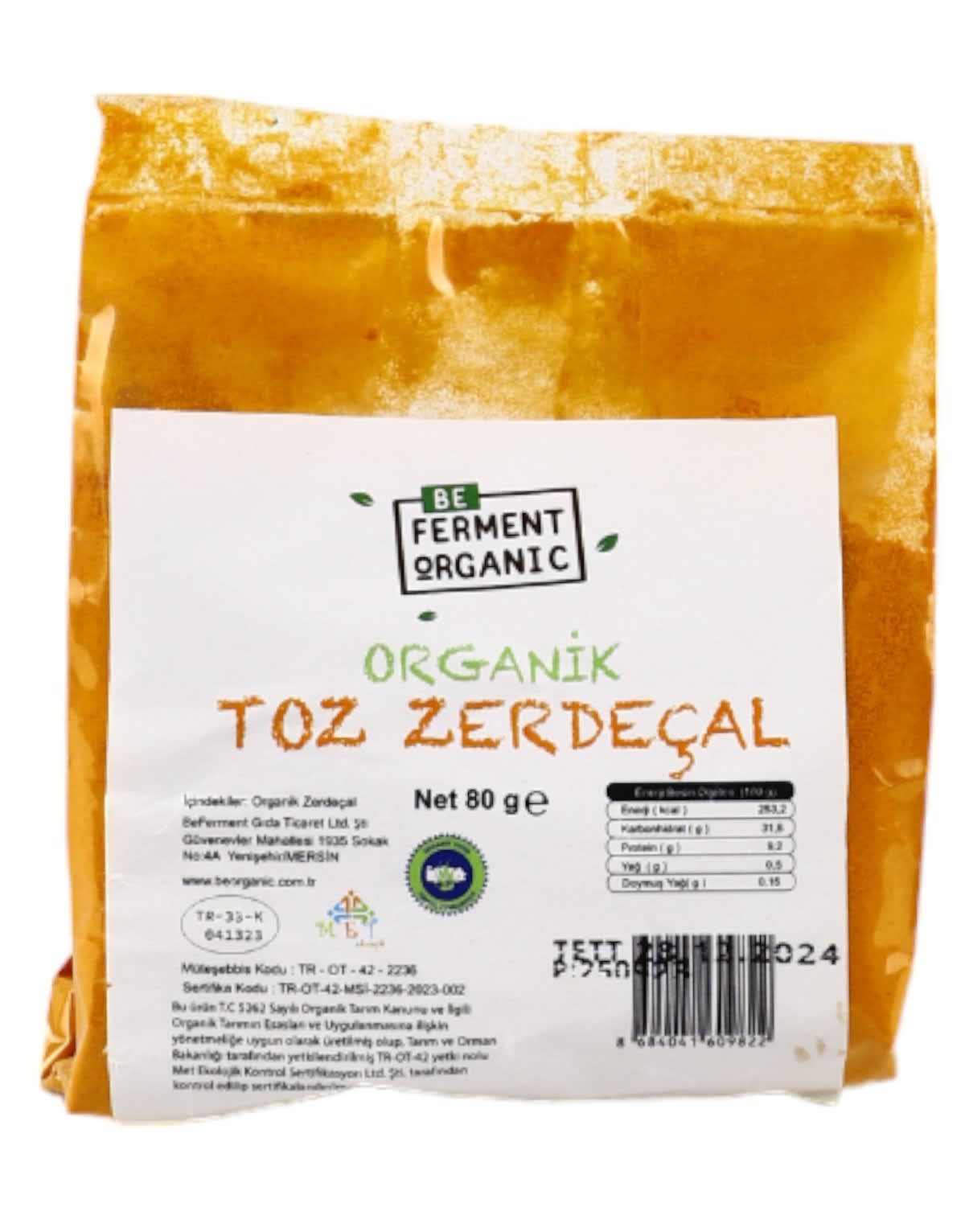 Beferment Organic Zerdeçal 80 g x 4 Adet