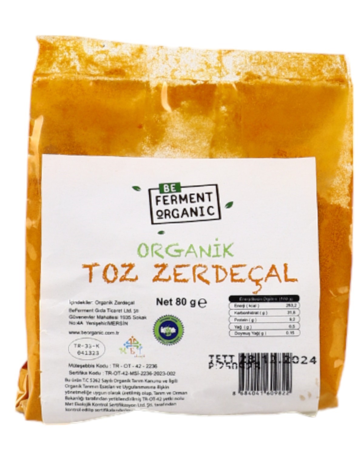Beferment Organic Zerdeçal 80 g x 4 Adet