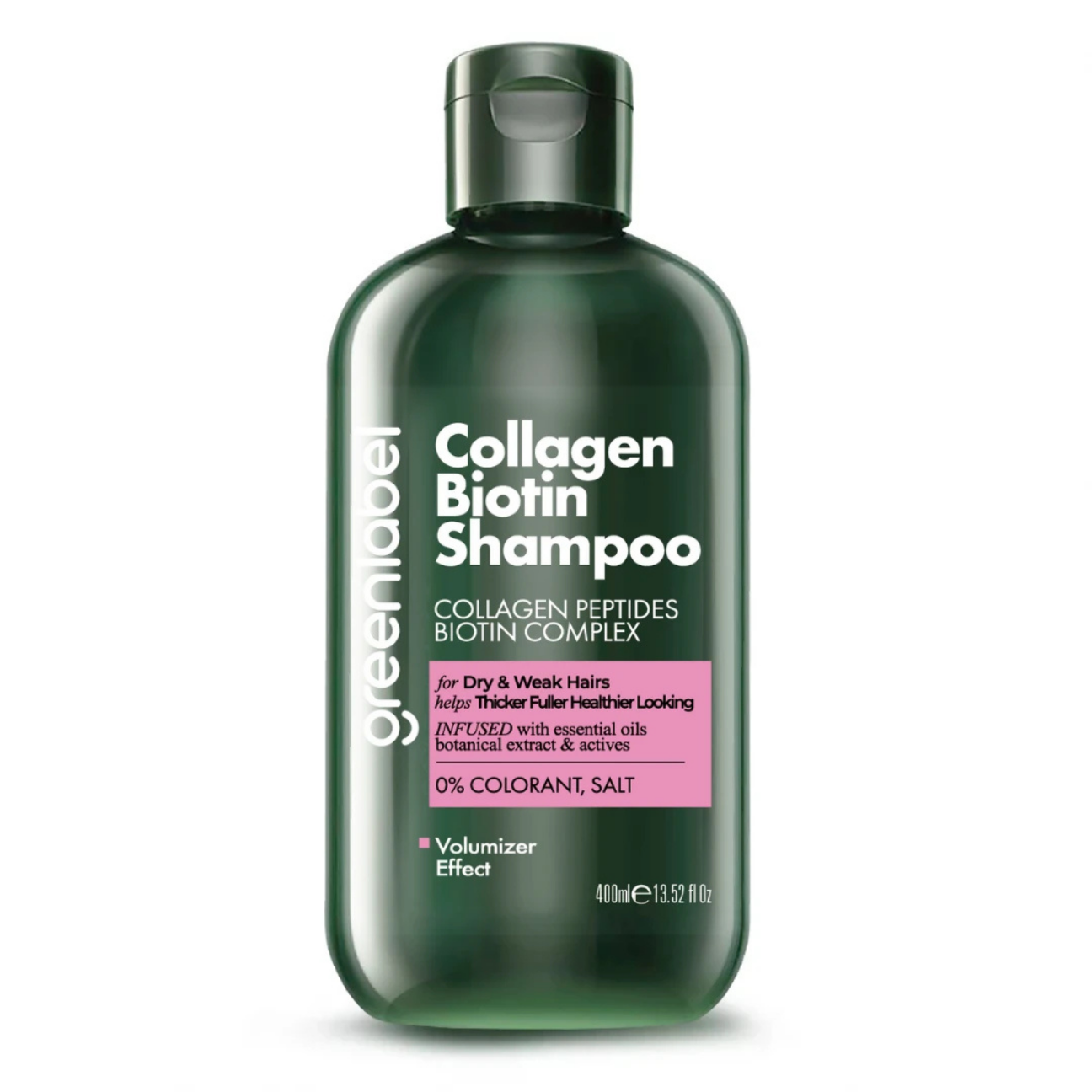 Greenlabel Kolajen ve Biotin Özlü Parabensiz Tuzsuz Hacim Verici Şampuan 400 mL x 12 Adet