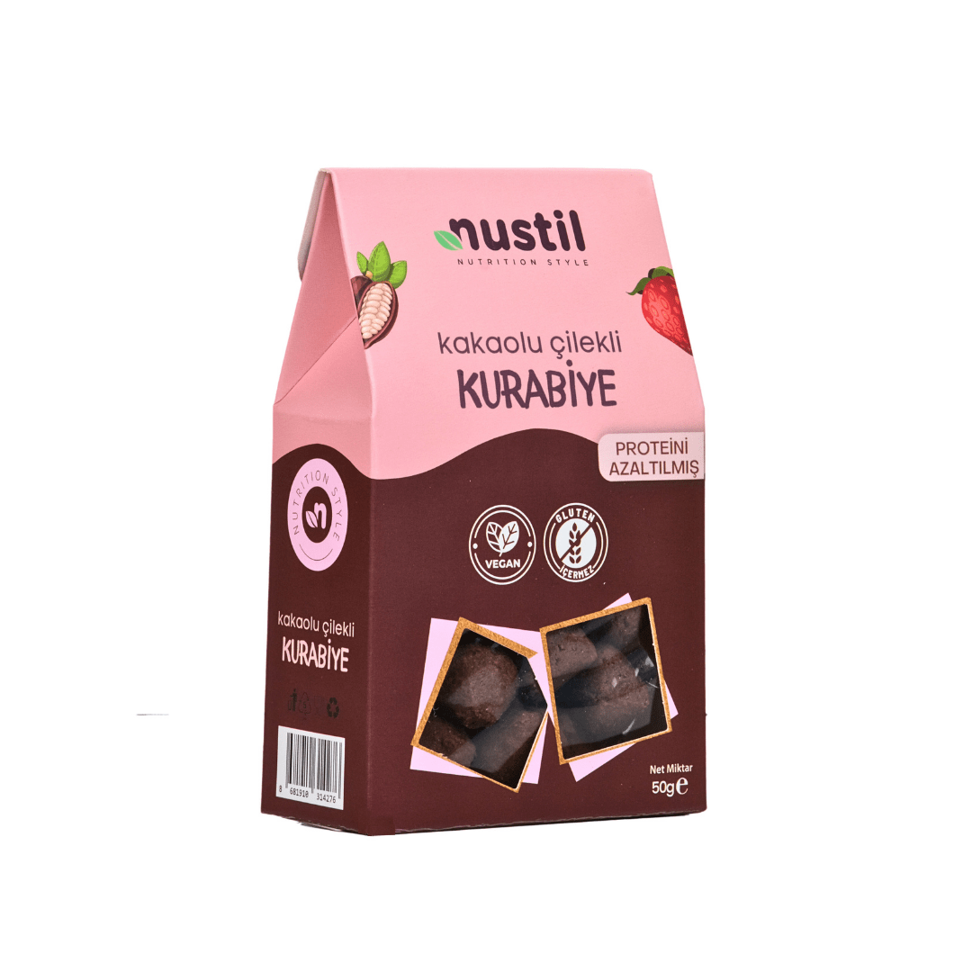 Nustil Glutensiz ve Düşük Proteinli Kakaolu Çilekli Kurabiye 50 g x 8 Adet