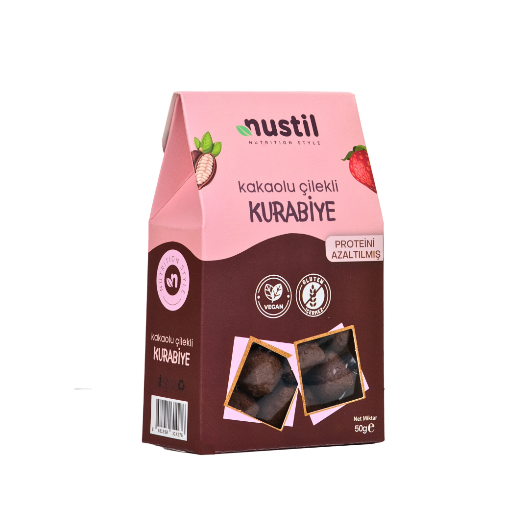 Nustil Glutensiz ve Düşük Proteinli Kakaolu Çilekli Kurabiye 50 g x 8 Adet