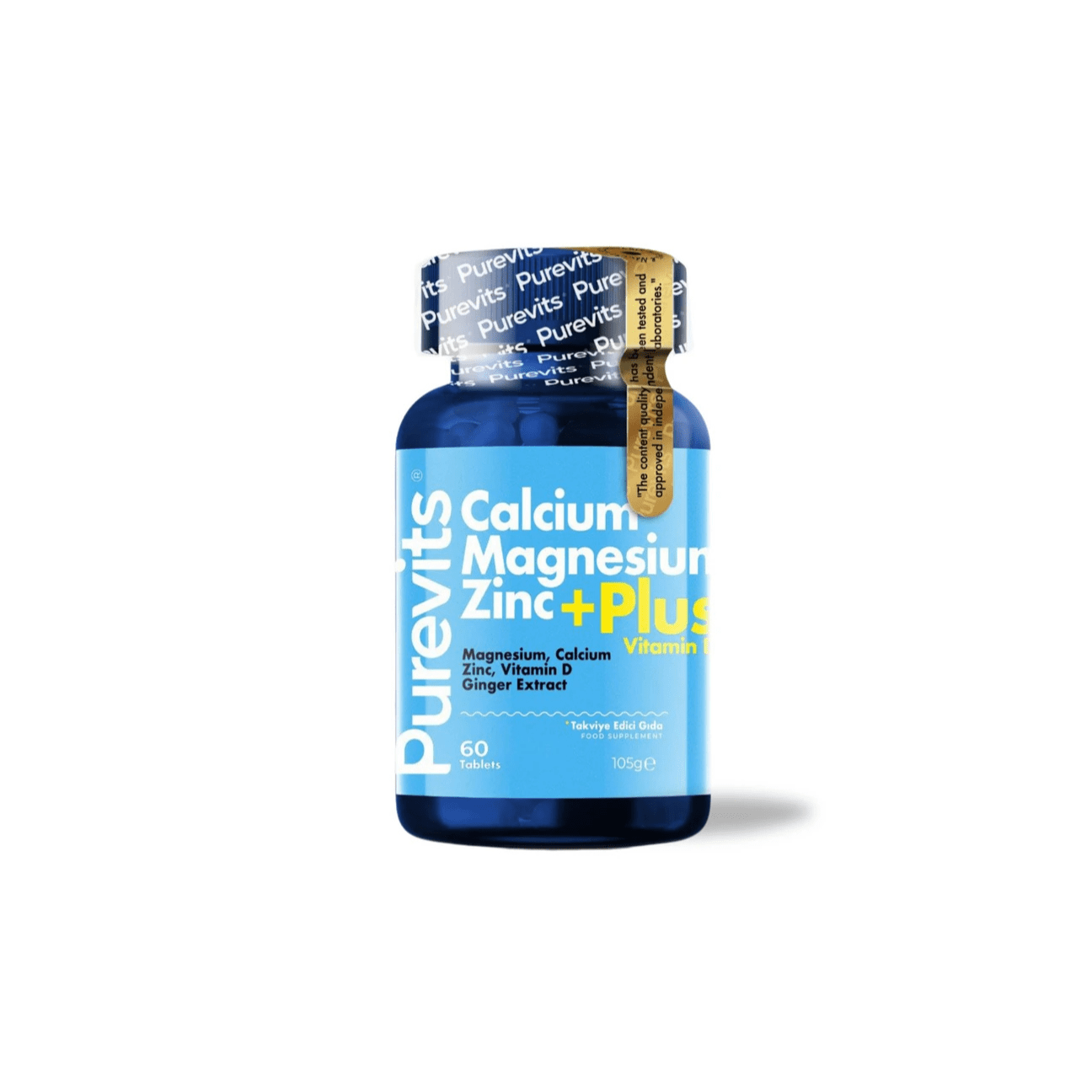 Purevits Kalsiyum Magnezyum Çinko Vitamin D Plus 60 Kapsül x 6 Adet