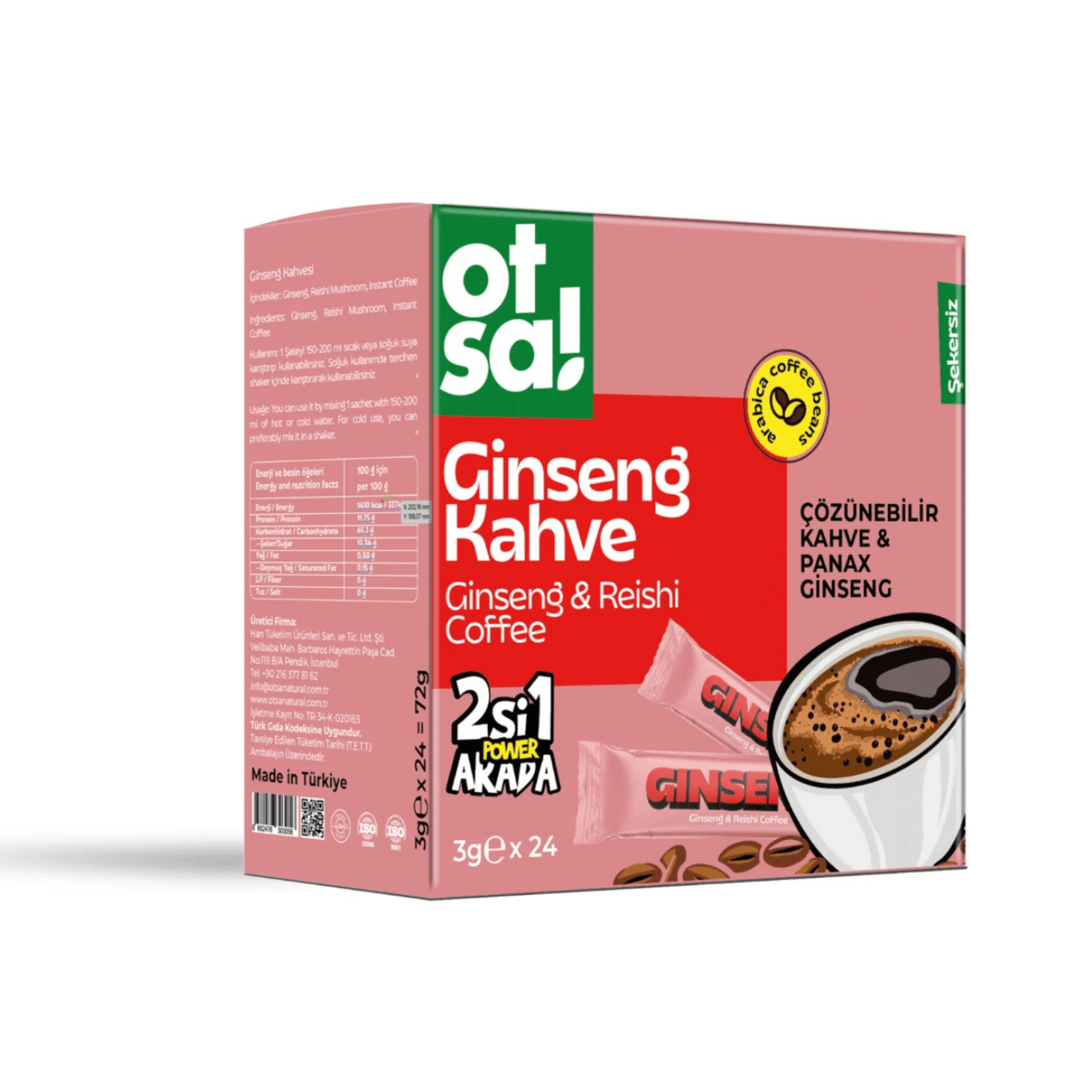 Otsa Ginseng & Reishi Kahve 24'lü x 12 Adet