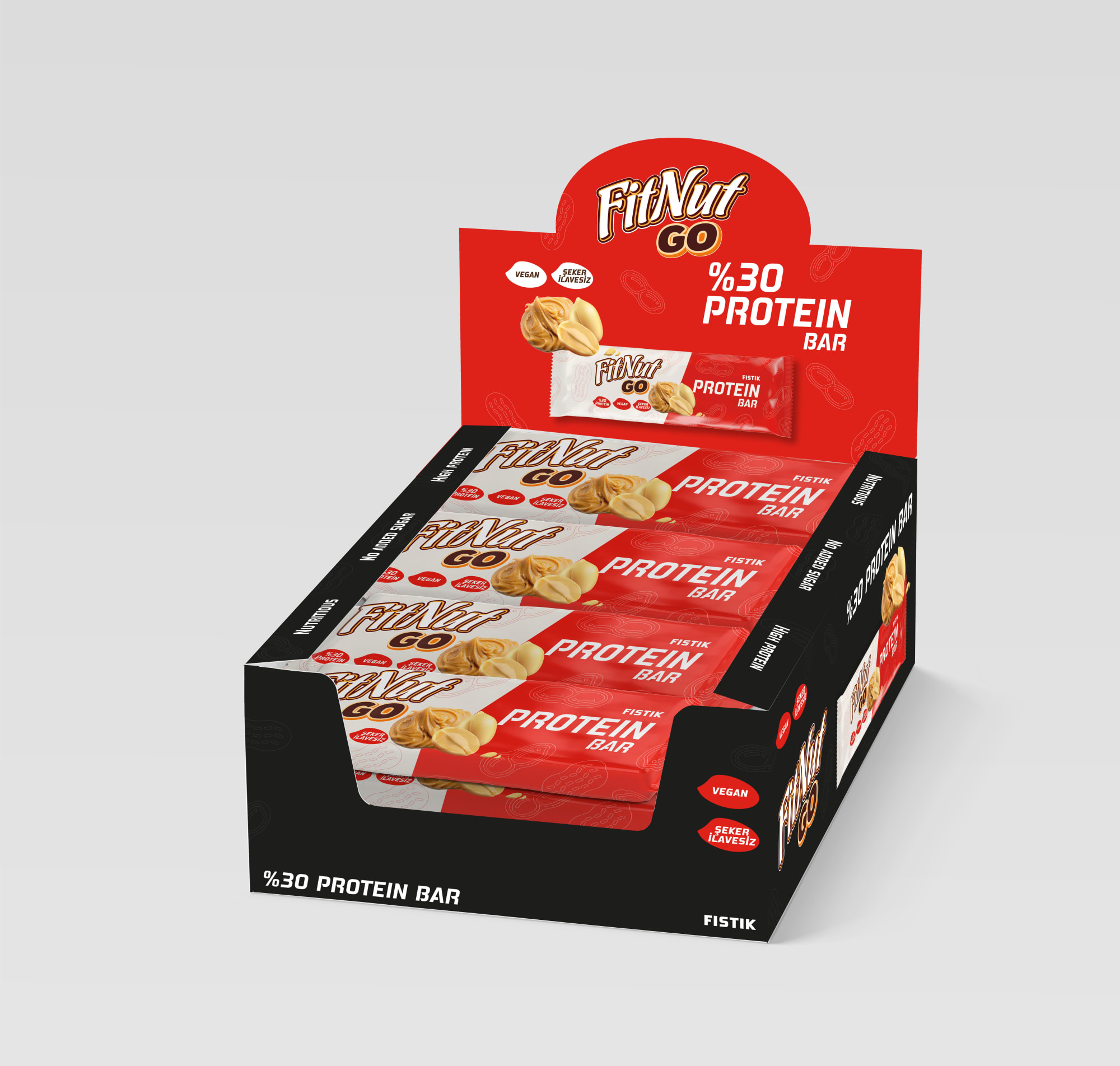 FitNut Go Sade %30 Protein Bar 40 g x 24 Adet